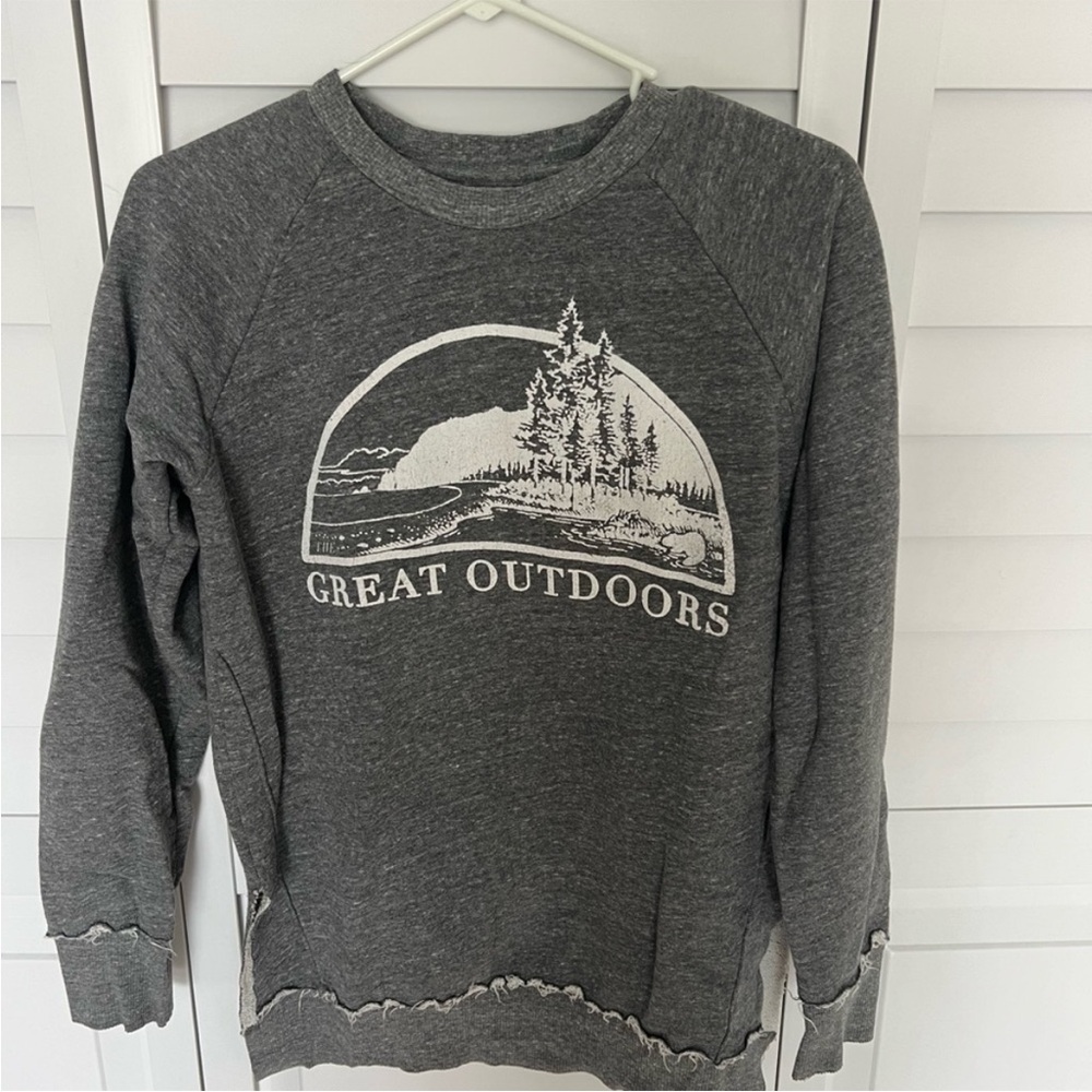 Sol Angeles Long Grey Great Outdoors Sweatshirt Small